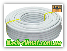 Труба гофра 20hfp Dispipe из нержавеющей стали, отожженная, в белой оболочке.